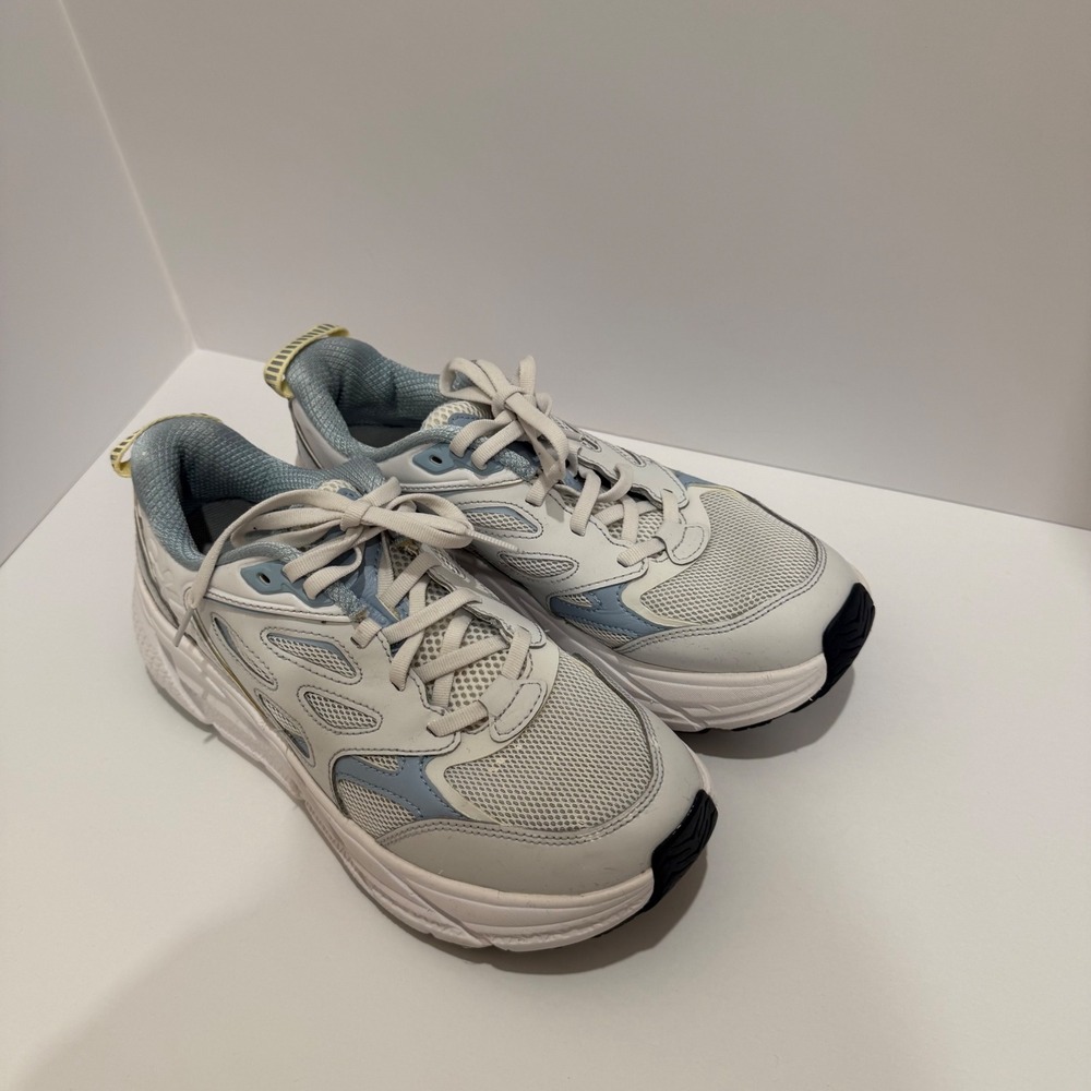 Hoka One One Gaviota 2 Womens Running Shoes White Light Blue Stability Sneaker